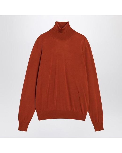 Saint Laurent Red Turtleneck Sweater In for men