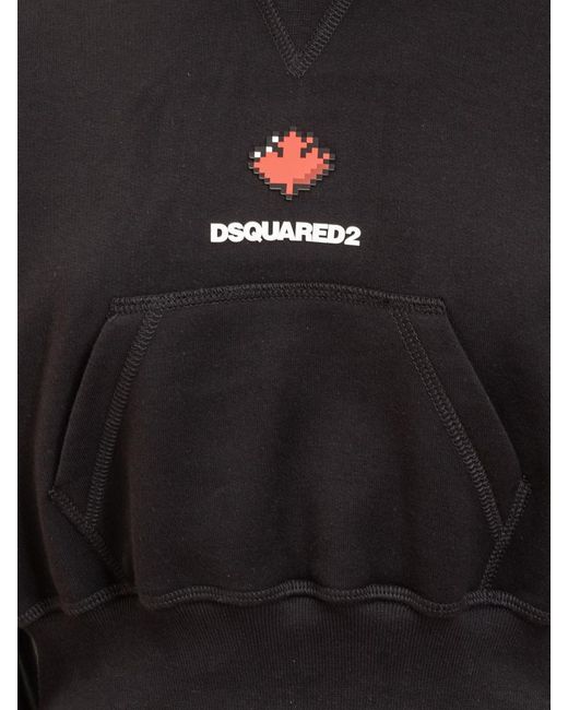 DSquared² Black Cropped Hoodie