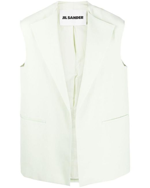 Jil Sander White Single-breasted Vest for men