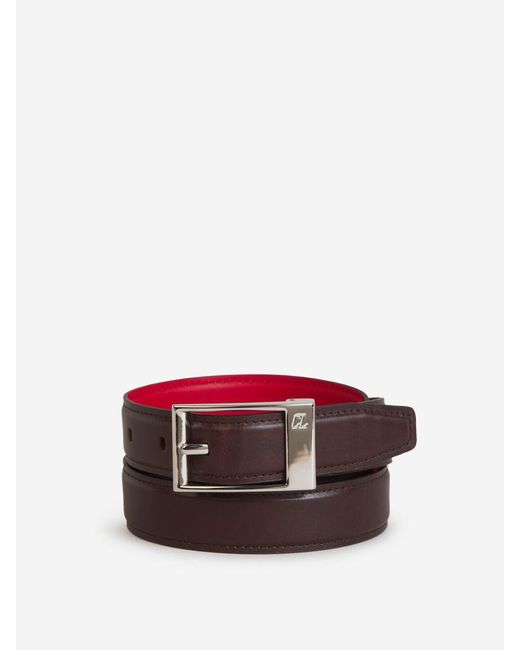 Christian Louboutin Red Smooth Leather Belt for men