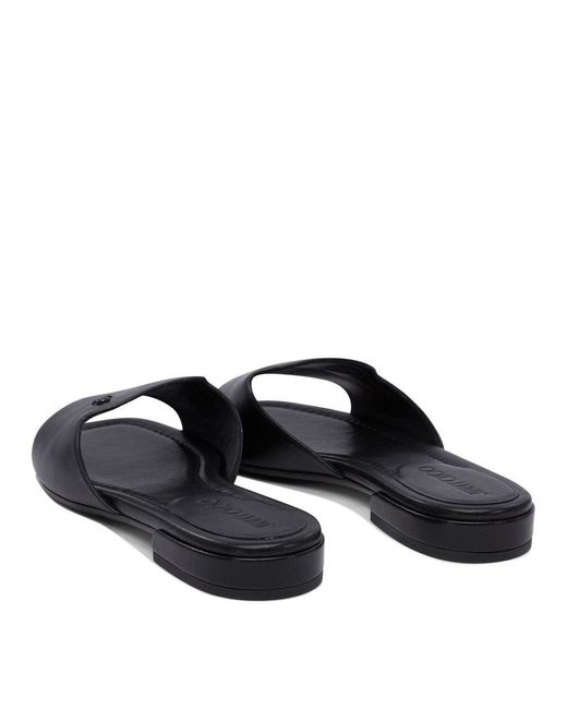 Jimmy Choo White Dina Flat Leather Sandals
