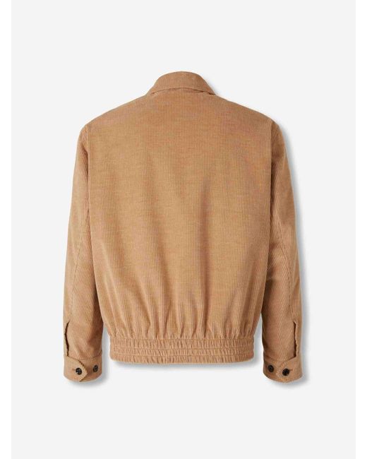 Lardini Natural Corduroy Zip Jacket for men