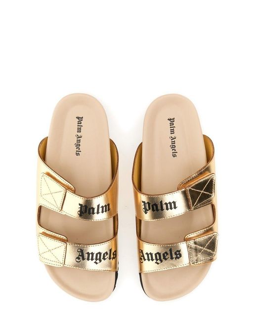 Palm Angels Metallic Sandal With Logo