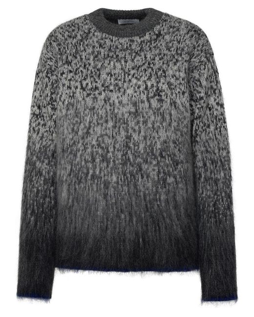 Off-White c/o Virgil Abloh Gray Off- Mohair Fuzzy Sweater