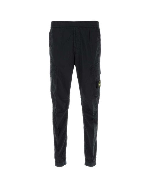 Stone Island Black Midnight Stretch Cotton Pant for men