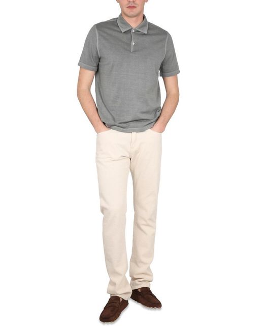 Aspesi Gray Regular Fit Polo Shirt for men