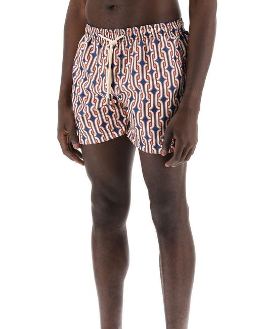 Peninsula Red Paraggi Sea Bermuda Shorts for men