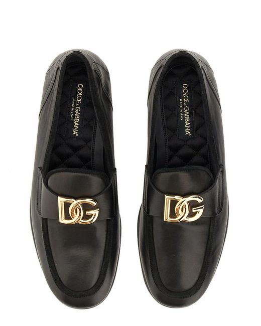 Dolce & Gabbana Black Loafer With Logo for men