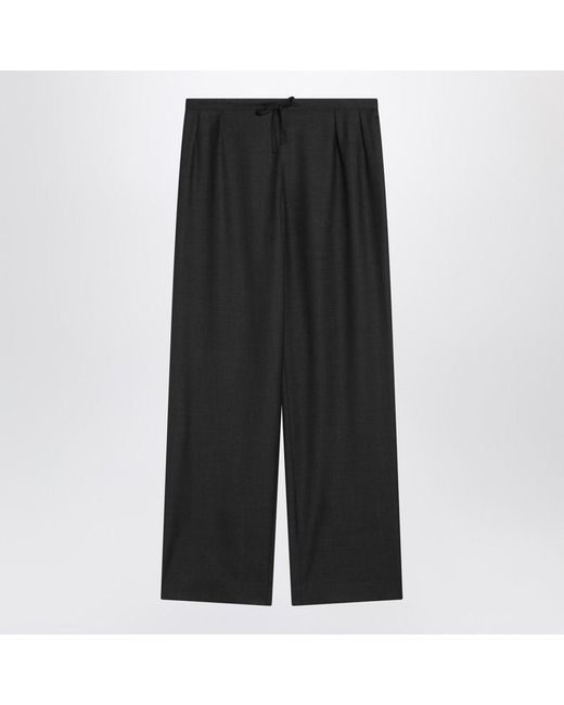 Loulou de Saison Black Wide Pants With Drawstring