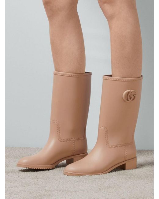 Gucci Brown Rubber Rain Boots