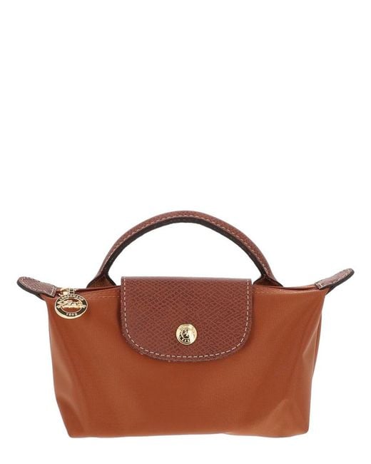 Longchamp Brown "Le Piliage Original" Clutch Bag