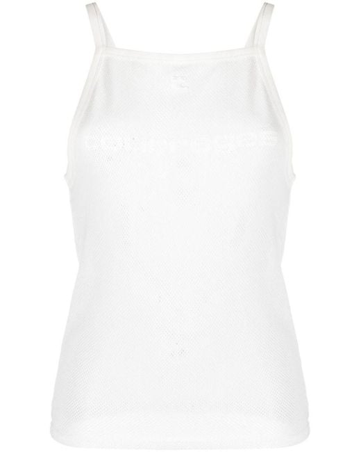 Courreges White Logo-print Cotton Tank Top