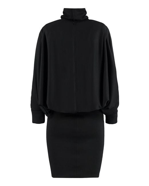 Saint Laurent Black Oversize Jersey Dress