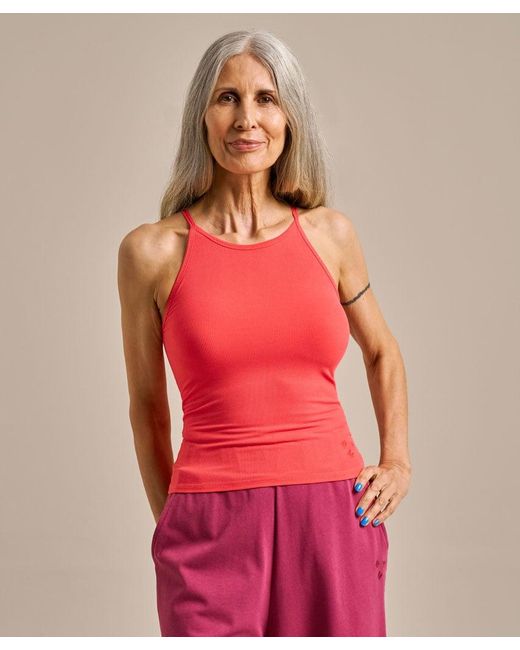 Bam Red High Neck Hidden Support Vest Top