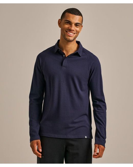 Bam Blue Themis Long Sleeve Pique Polo for men