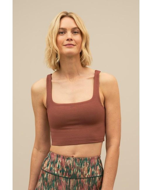 Bam Natural Mallea Twist Back Crop Top