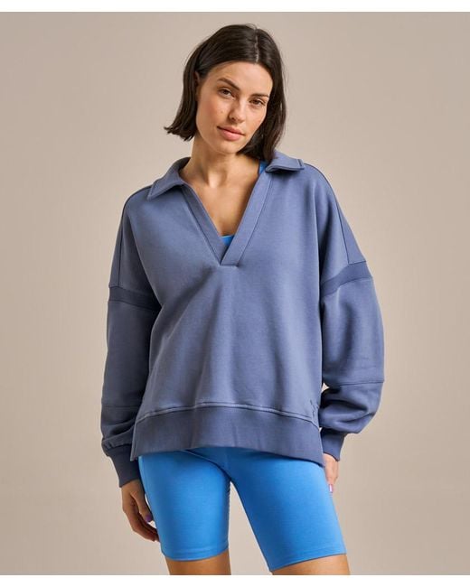 Bam Blue Athletic Collared Sweatshirt