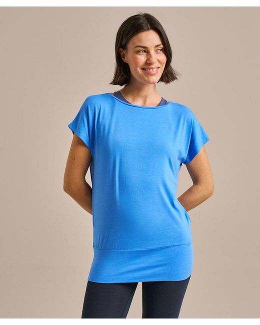 Bam Blue Short Sleeve Flow Top