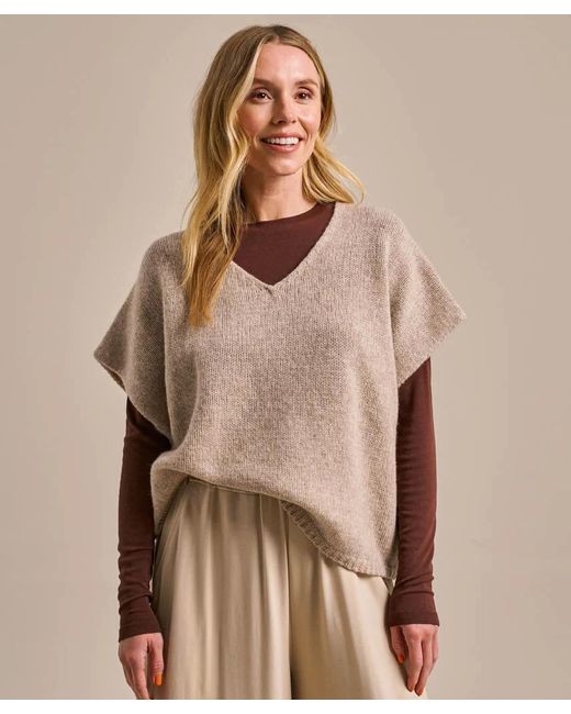 Bam Natural Sleeveless Layering Boxy Knitted Top