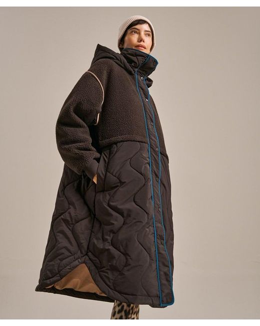 Bam Brown Full Circle Longline Fleecy Coat