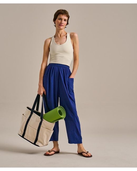 Bam Blue Linen Tulip Leg Trouser