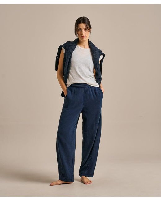 Bam Blue Tulip Leg Cotton Gauze Yoga Pant