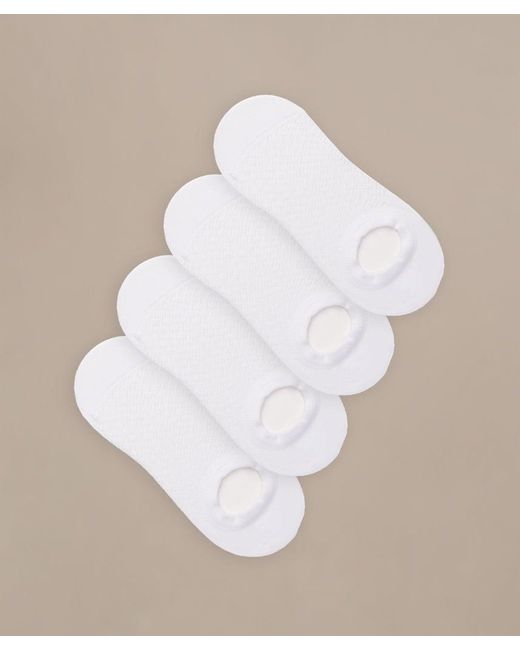 Bam White Boo No Show Socks 4 Pack