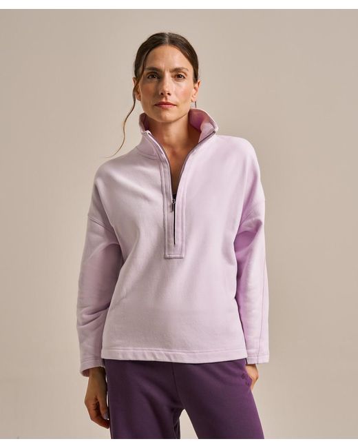 Bam Pink Funnel Neck Easy Zip Sweatshirt