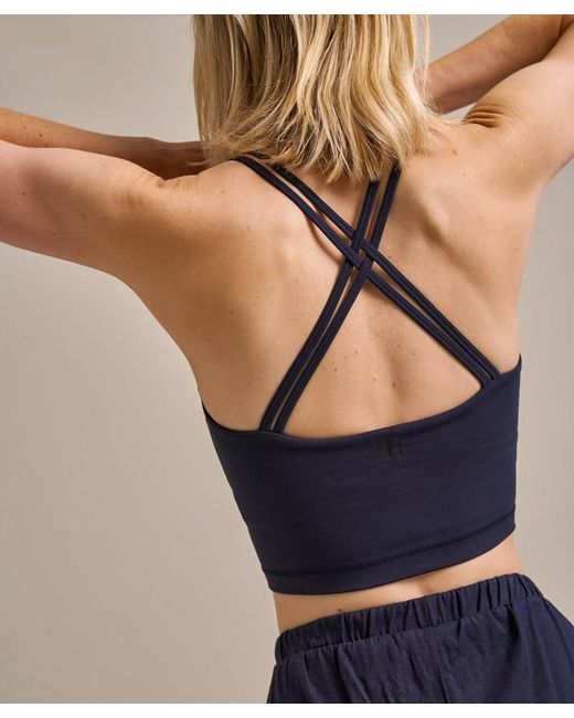 Bam Blue Mallea Cross Back Crop Top