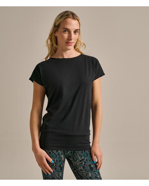 Bam Black Short Sleeve Slub Boo Flow Top