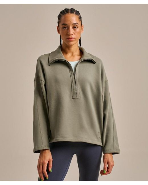 Bam Natural Funnel Neck Easy Zip Sweatshirt