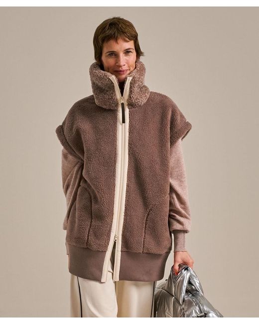 Bam Brown Cocoon Longline Fleece Gilet