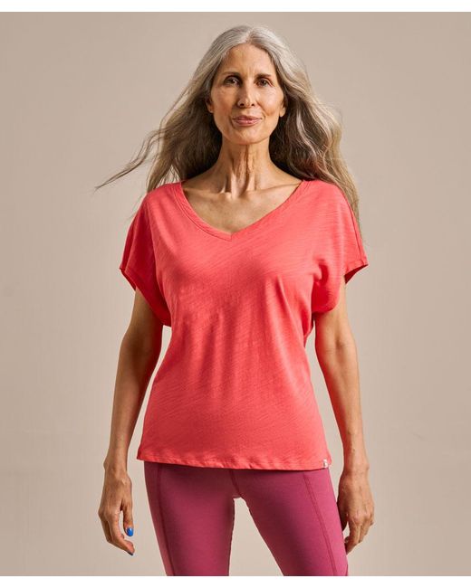 Bam Red V Neck Relaxed T-Shirt