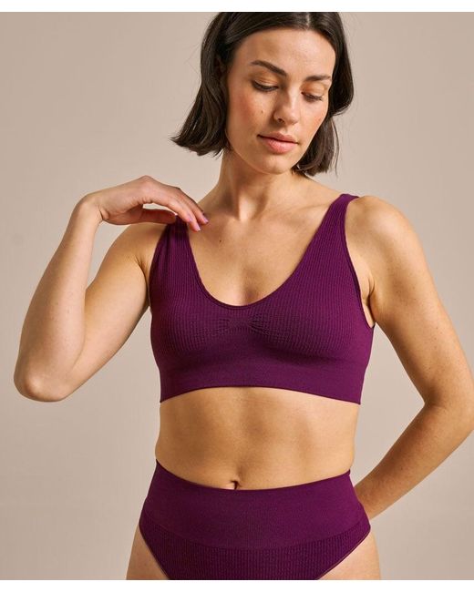 Bam Purple Seamless Plunge Bralette