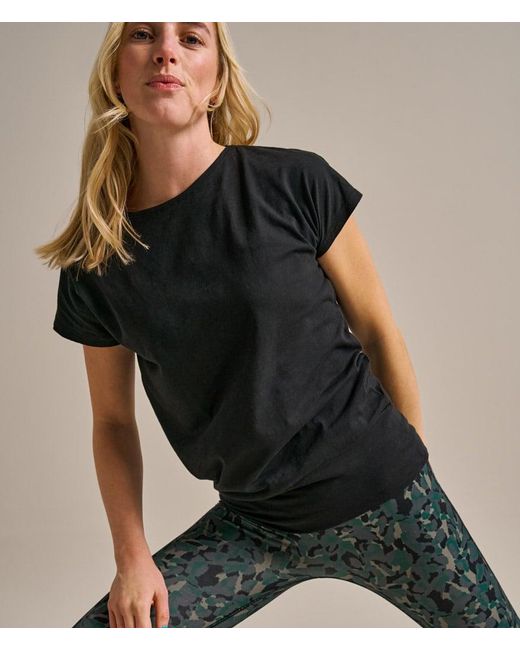 Bam Black Short Sleeve Slub Boo Flow Top