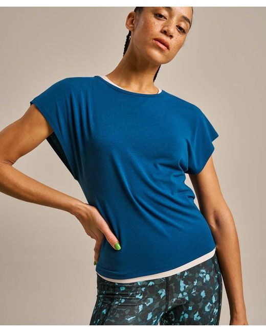 Bam Blue Tie Back Short Sleeve Top