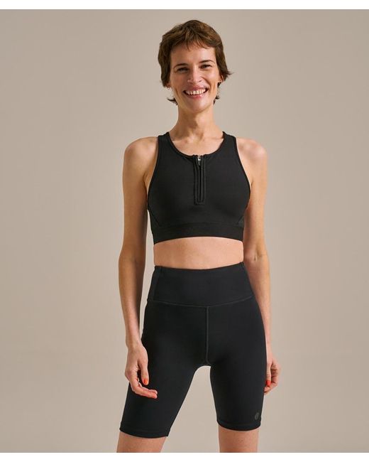 Bam Black Enduro Zip Front Crop Top
