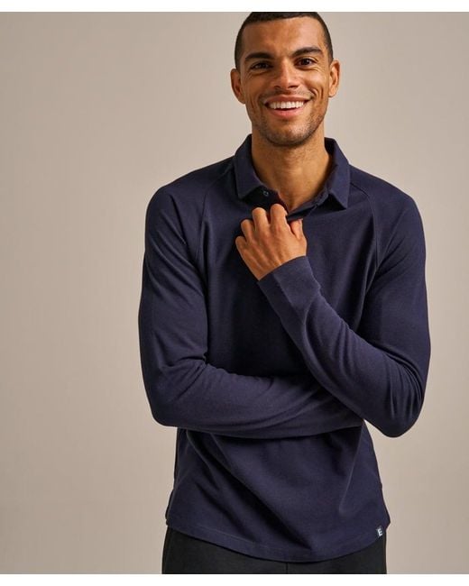 Bam Blue Themis Long Sleeve Pique Polo for men