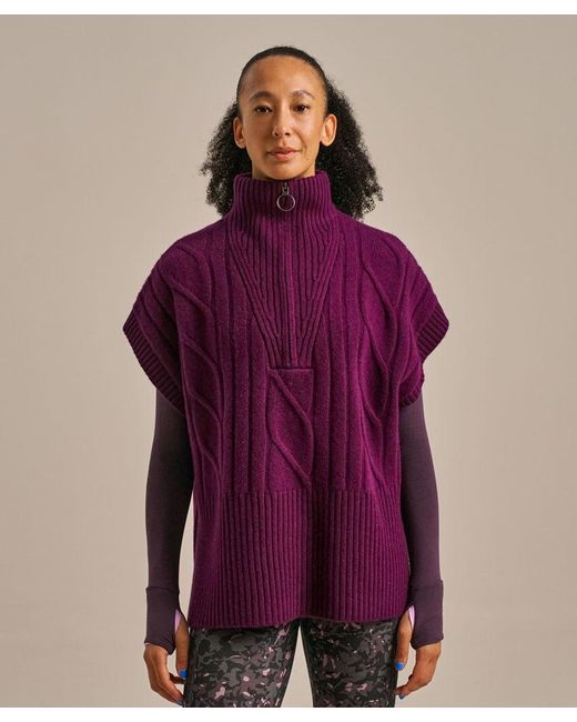 Bam Purple Recovery Cable Knit Tank Top
