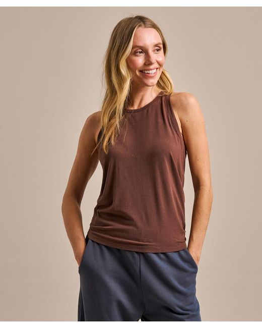 Bam Brown Air Tie Back Yoga Vest Top