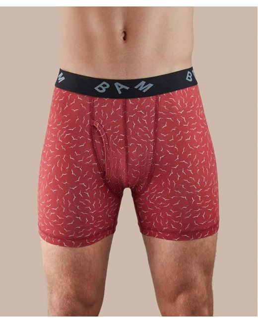 Bam Red Regular Fitted Air Boo Boxers for men