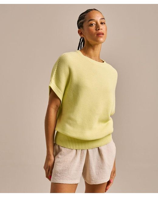 Bam Yellow Sleeveless Knitted Flow Top