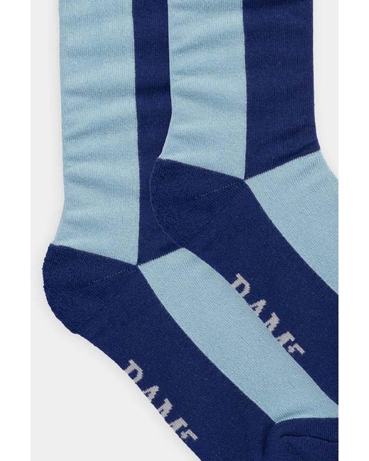 Bam Blue Quarter Block Stripe Socks