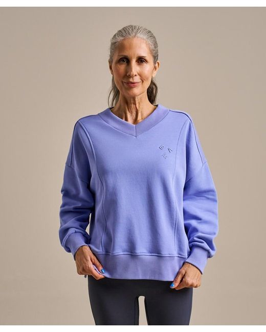 Bam Purple V Neck Layering Sweatshirt