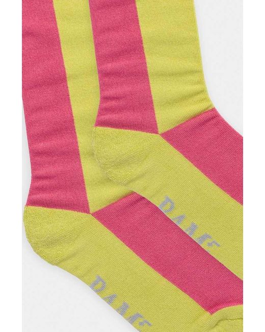 Bam Pink Quarter Block Stripe Socks