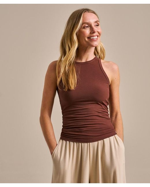 Bam Brown Active Rib Tank Top