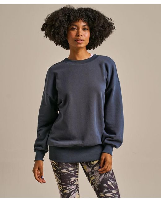 Bam Blue Longline Pleated Back Sweatshirt