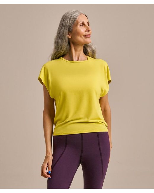 Bam Yellow Tie Back Short Sleeve Top