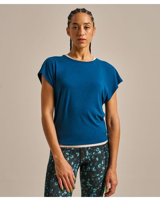 Bam Blue Tie Back Short Sleeve Top