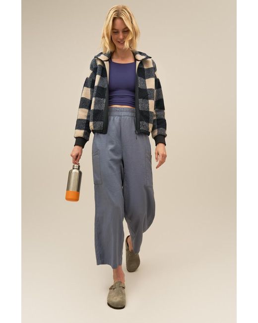 Bam Blue Horizon Linen Cropped Trousers